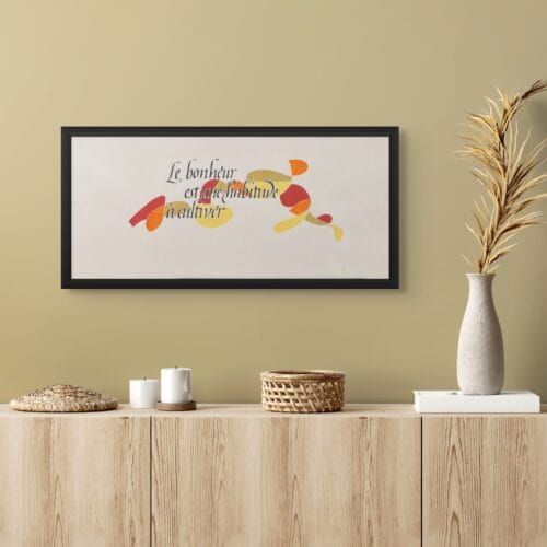 tableau Le bonheur exposé dans un salon